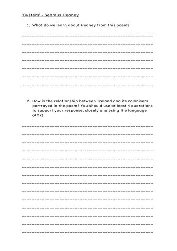 Oysters - Seamus Heaney