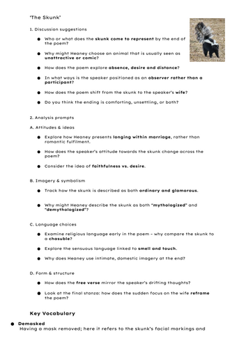 The Skunk - Seamus Heaney