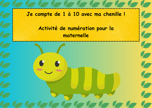 French Numbers 1-10 Caterpillar Activity (Spring Numeracy)