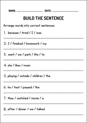 The Writing Fragments, Complete Sentences, and Run-On Sentences worksheets