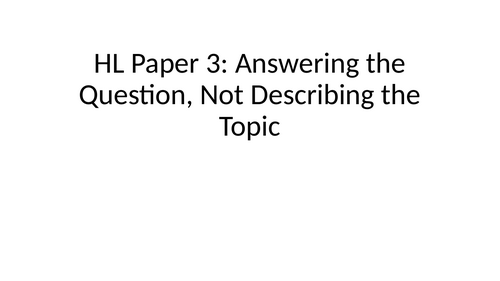 IBDP Global Politics: HL Paper 3 - Answering Questions 1, 2a and 2b  2026 onwards