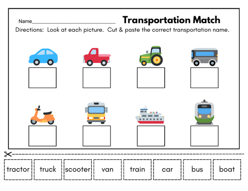 Matching transportation cut and stick