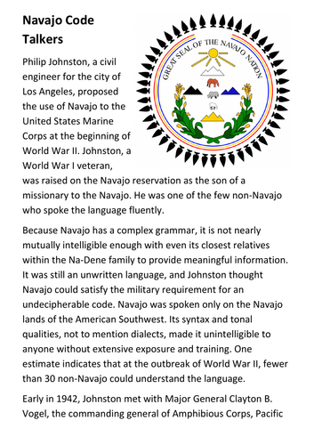 Navajo Code Talkers Handout