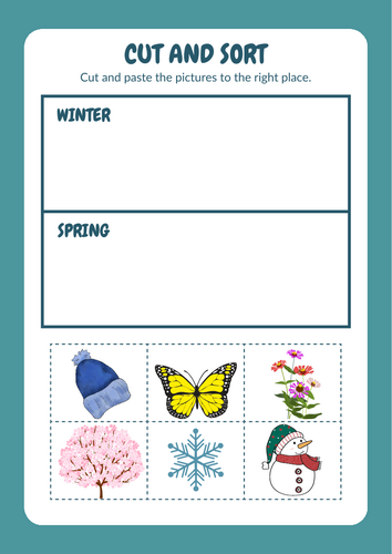 Sorting seasons - Cut and stick activity