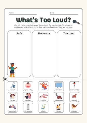 Protect your ears - Sorting sound levels  activities
