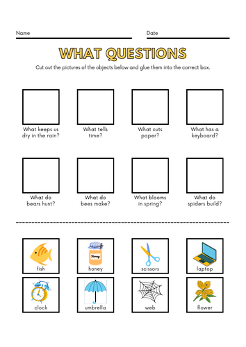 Cut and Stick mixed topics  Quizzzzz