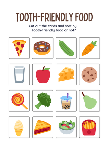 Which food are good for your teeth? Healthy and Unhealthy Sorting Activity
