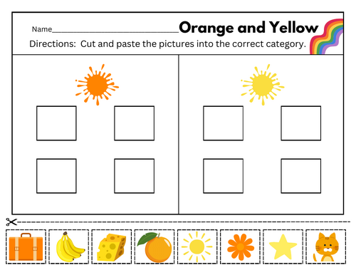 Colour Sorting Cut and Stick Pack