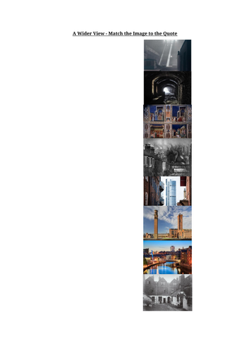 A Wider View - Imagery Worksheet