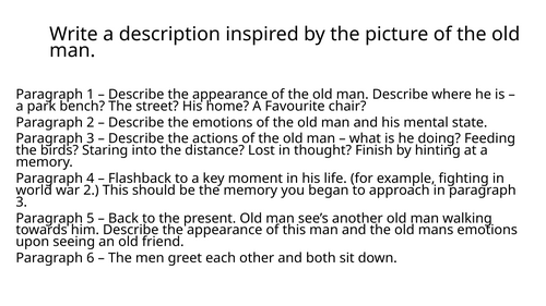 Mr Fisher - Question 5 Creative Writing Plan