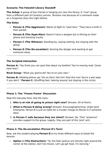 CPSHE - Knife Crime - Foleshill Road