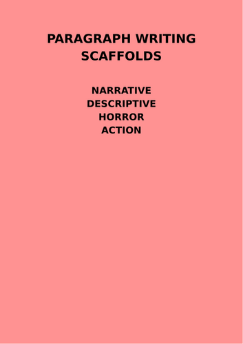 KS3 English Creative Writing Scaffold Sheet Set of 4 EDITABLE