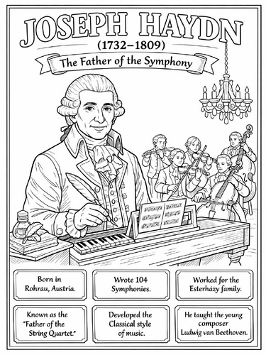 Joseph Haydn coloring page