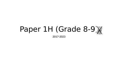 EDEXCEL EXAM Qs: Grades 7-9 1H