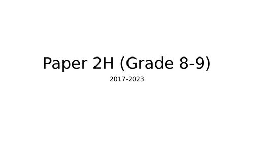 EDEXCEL grades 7-9 Exam Qs 2H