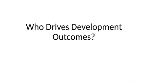 Global Politics: Approaches to Development