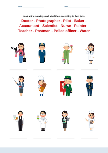 Job-labelling Activity - Community Helpers - People who help us