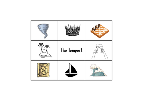 The Tempest Key Plot Points, Big Ideas and Symbols Worksheet