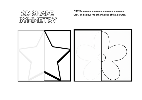 2D shape Symmetry Worksheet