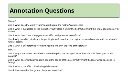 Annotations for  Homing by Liz Berry