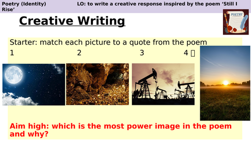 KS3 Poetry - Still I Rise by Maya Angelou x2 lessons