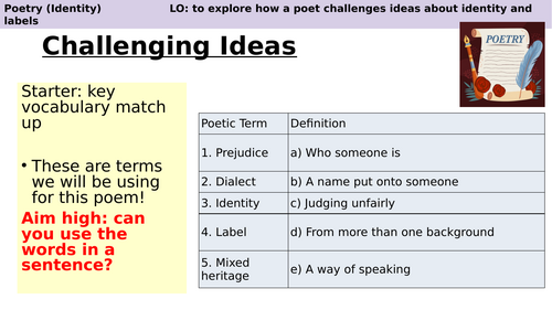 KS3 Poetry - Half-Caste by John Agard