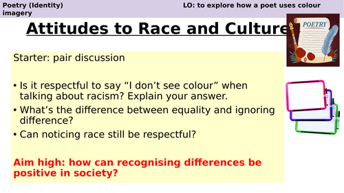 KS3 Poetry - Colour Blind by Lemn Sissay