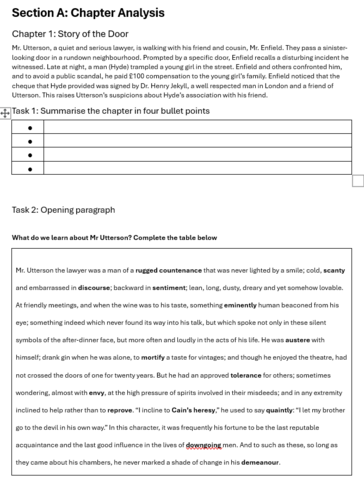 Jekyll and Hyde revision booklet