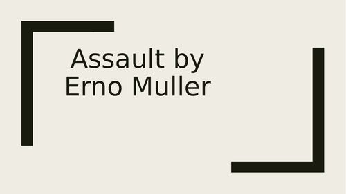WW1 Poetry - Assault by Erno Muller