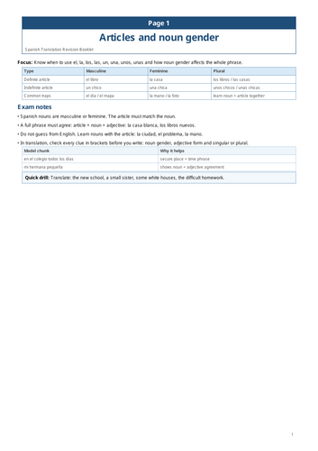 ISEB SPANISH  WRITING TRANSLATION BOOKLET