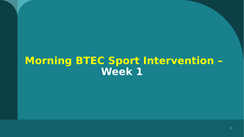 BTEC Tech Award in Sport - Component 3 - 8 x 30-Minute Revision Lessons