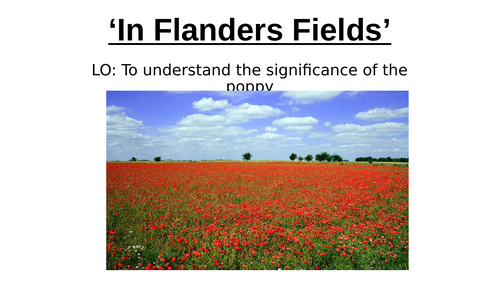 WW1 Poetry - In Flanders Field