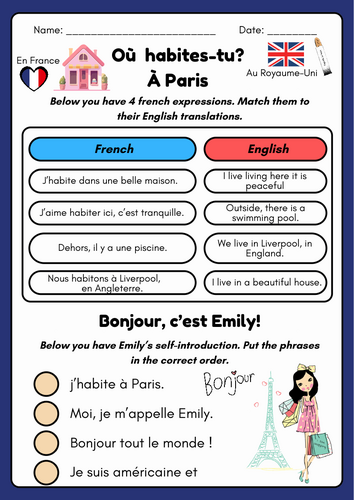 Où  habites-tu? À Paris