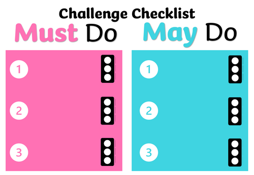 Challenge Checklist - Must Do May Do Template