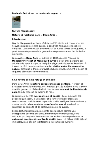 Boule de Suif - Deux Amis – Guy de Maupassant – Nature and Fatalism