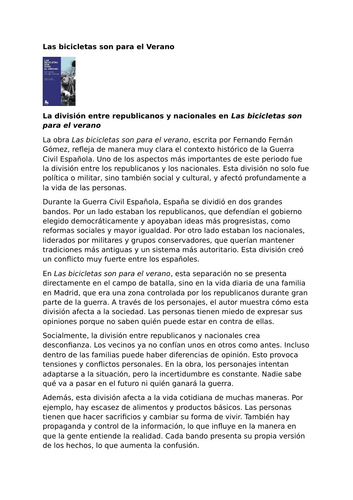 Las bicicletas son para el Verano – Fernando Fernán Gómez – Republicans and Nationalists