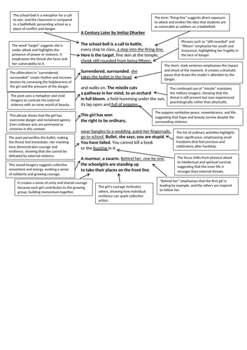 Annotated A Century Later by Imtiaz Dharker