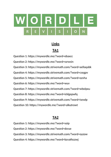 R180 Sport Science Revision - Wordle