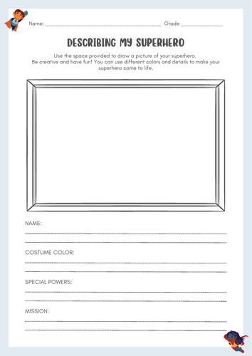 Describe my Superhero - Superhero theme - Fantasy Theme
