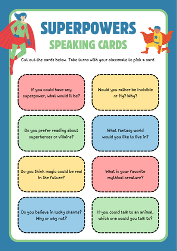 Superpowers Speaking Cards