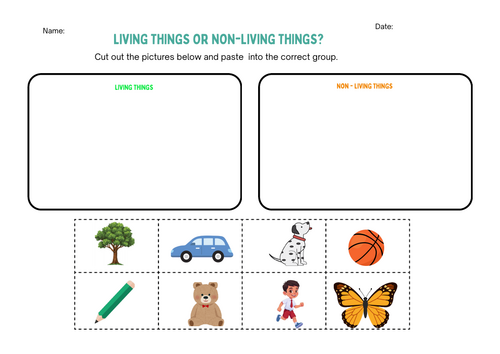 Living and Non-Living Things Sorting Activity