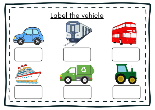 Label the Vehicle EYFS - Transport Labelling Activity for Early Writing & Vocabulary