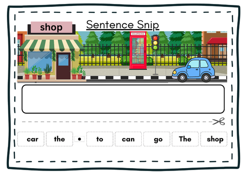 Transport Sentence Snip EYFS - Cut and Build Sentences for Early Reading and Writing