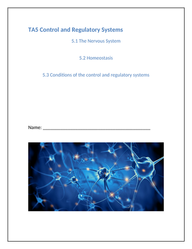 AAQ Cambridge Nationals in Health and Social Care F091 - TA5 Nervous System Work Booklet