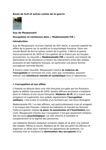 Boule de Suif et autres contes de la guerre – Guy de Maupassant – Occupation and Resistance