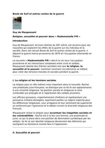 Boule de Suif et autres contes de la guerre – Guy de Maupassant – Religion