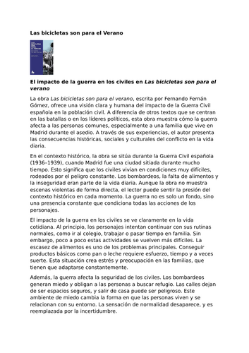 Las bicicletas son para el verano – Fernando Fernán Gómez – The Impact of War