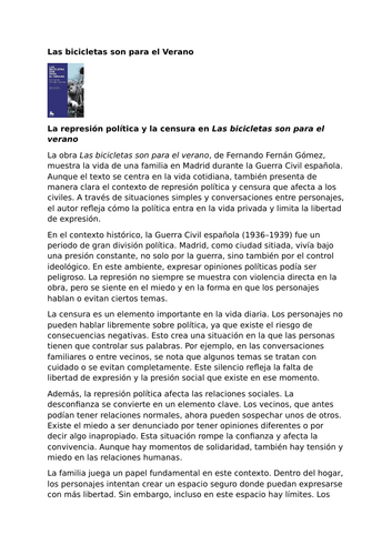 Las bicicletas son para el verano – Fernando Fernán Gómez – Political Repression