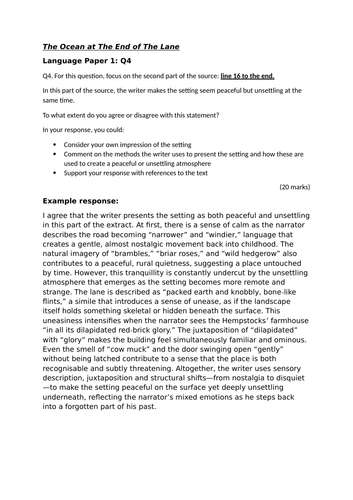Language Paper 1 Q4 model