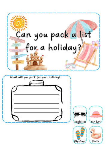 Holidays - Pack a suitcase